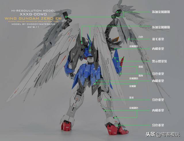 根大木秀:挑战究极可动!hirm 飞翼零式 喷涂完成品 wing zero