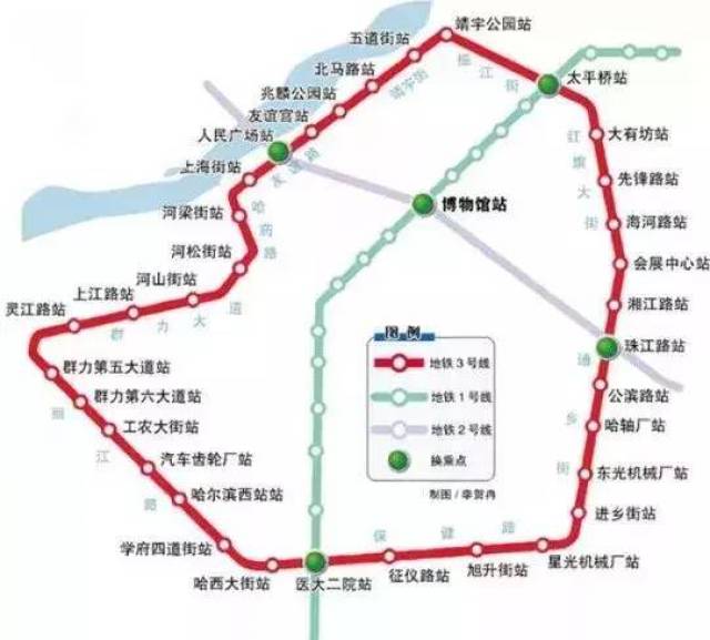 地铁3号线是目前哈尔滨地铁规划中唯一一条环线线路,线路设计东起