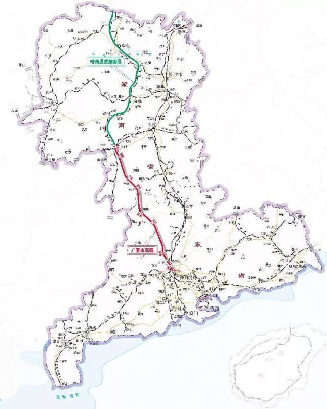 根据《方案 广州经清远至湖南永州高速铁路规划示意图.