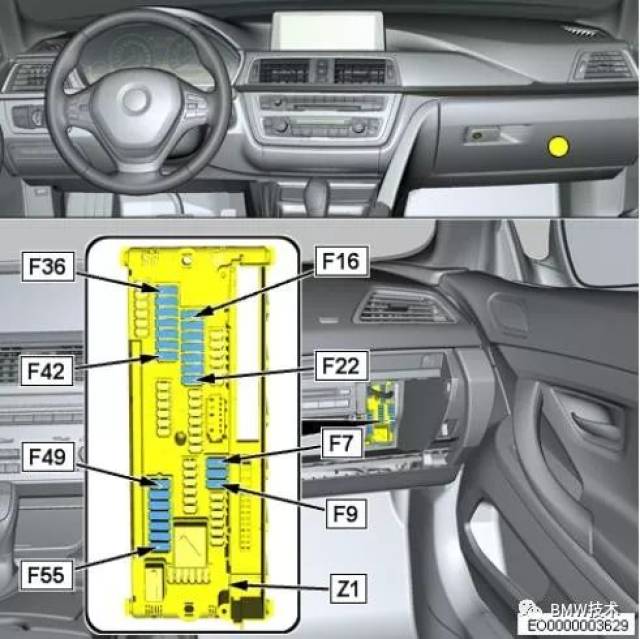 宝马各车型点烟器保险丝位置图