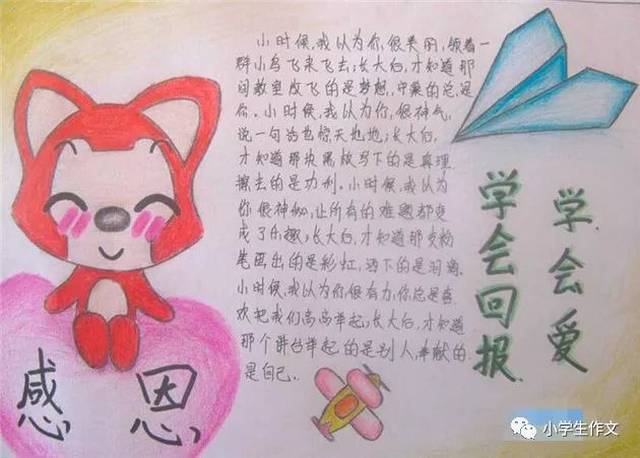 手抄报 ▏感恩节手抄报模板,简笔画,素材