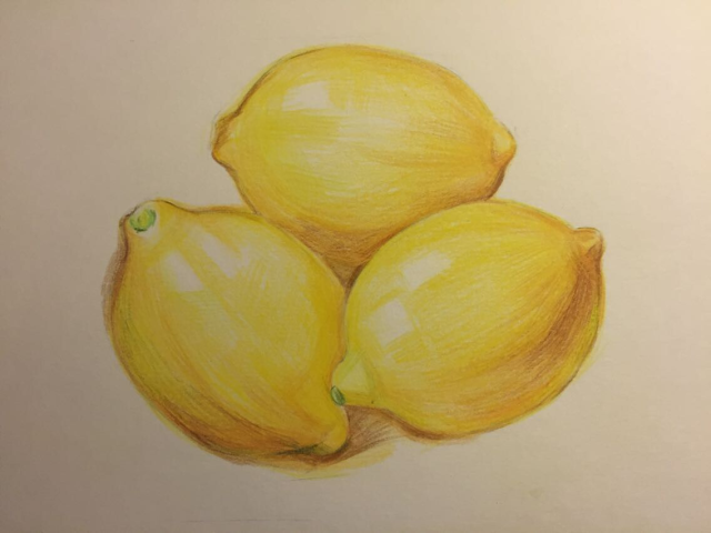 少儿创意美术课题《彩铅柠檬》,详细漂亮的彩铅画教学