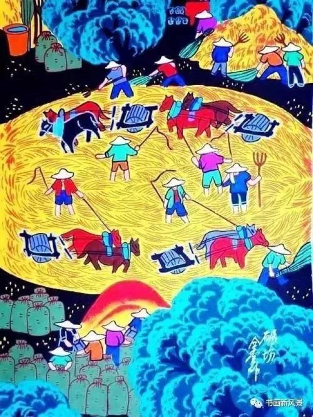 【广阔天地】农民画欣赏:麦子熟啦!