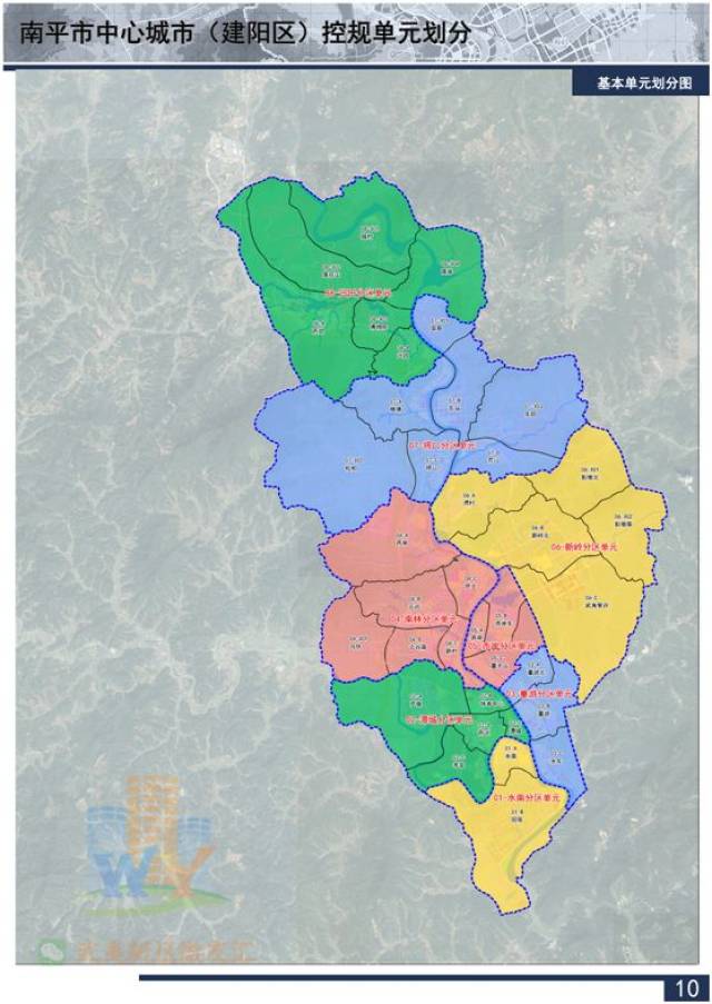 建阳区中心城区划分为兴田,将口,南林,新岭,潭城五大组团