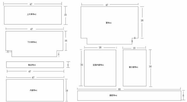 简单易做托特包的图纸和制作