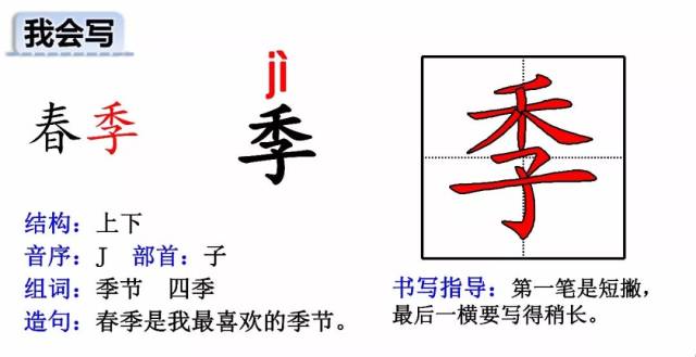 部编版二年级上册最新生字卡片,附组词造句!