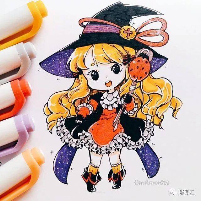 超可爱的q版马克赤月v赤月,用马克笔手出很萌的小人物漫画う笔画ゅみと图片