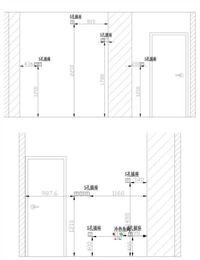 厨柜施工图包括:柜体的型号,位置及尺寸,柜门开启方式等