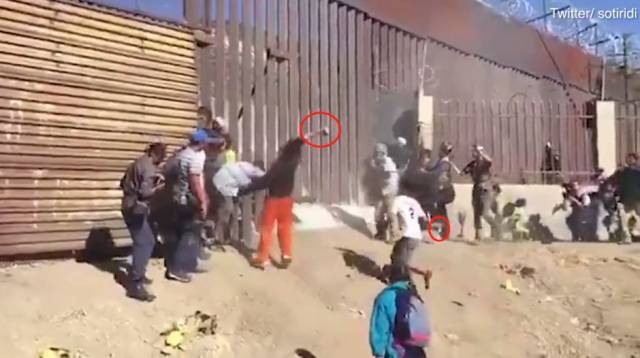 大量非法难民闯进来了!爆发冲突!肉身挡子弹!孩