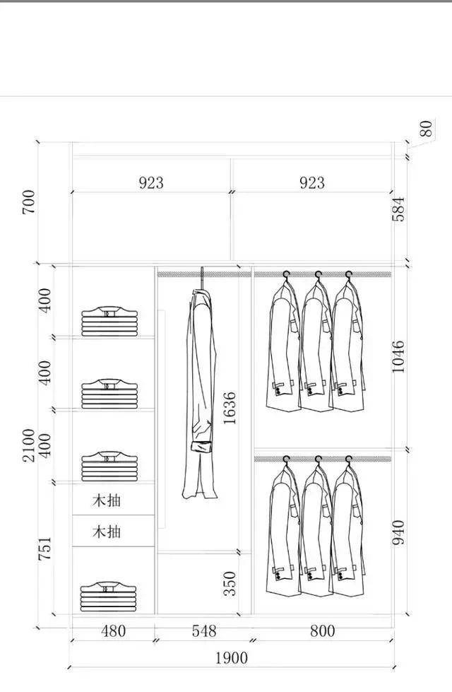 1-3m衣柜怎么布局?62张结构尺寸图,设计师压箱底私藏