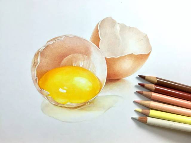 彩铅丨学学达芬奇,我们也来画鸡蛋