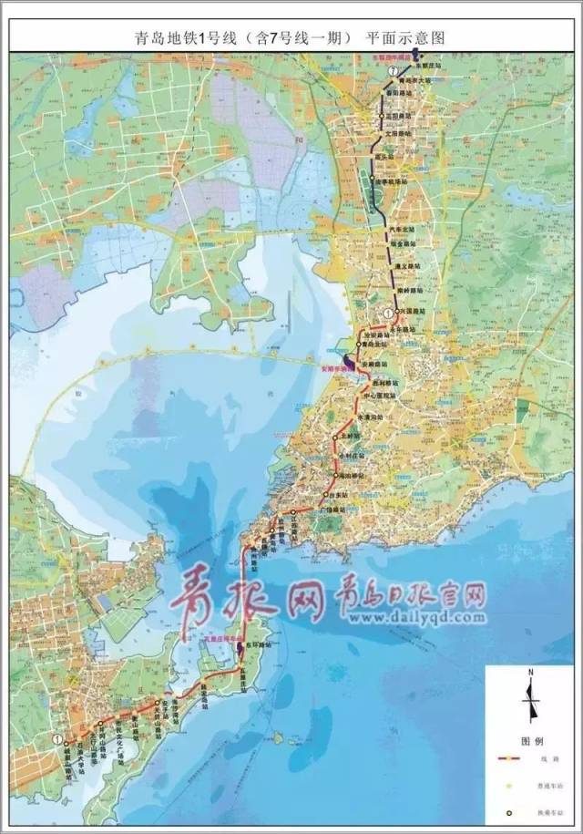 地铁线整体线路为南北走向,线路全长约60km,形成了贯通青岛市南北