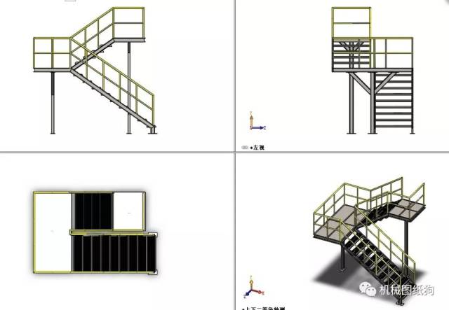 【工程机械】staircase工业车间楼梯模型3d图纸 solidworks设计