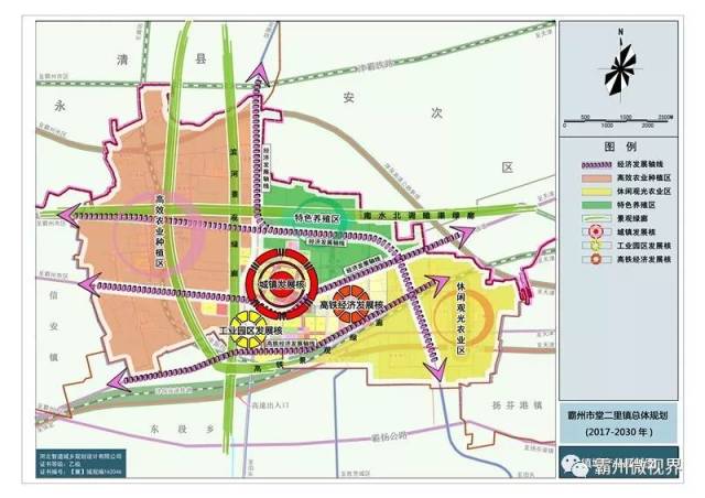 霸州堂二里镇总体规划公示了,未来这里生产总值达175亿元,看看你们村