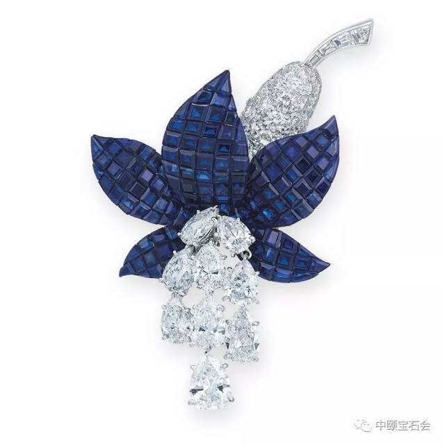 van cleef & arpels蓝宝石和钻石胸针