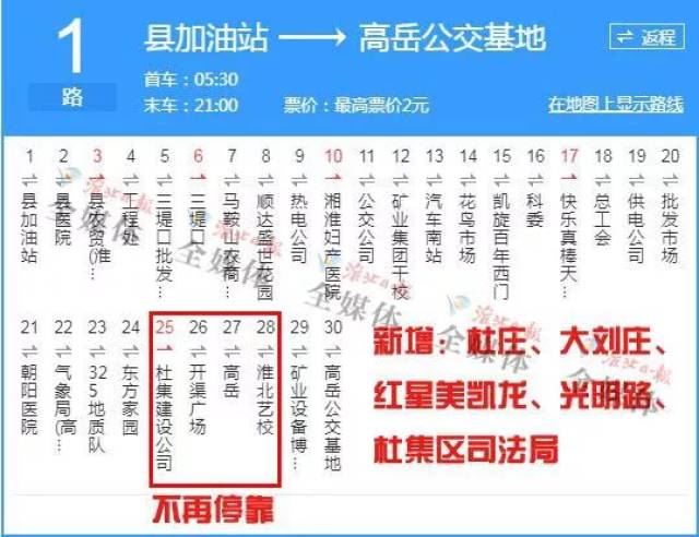 淮北人速看1路公交车即将改线