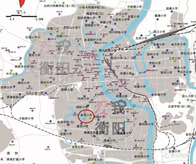 雁峰区准备新建一所小学 快看是不是在你家附近 ▲衡阳市中心城区中