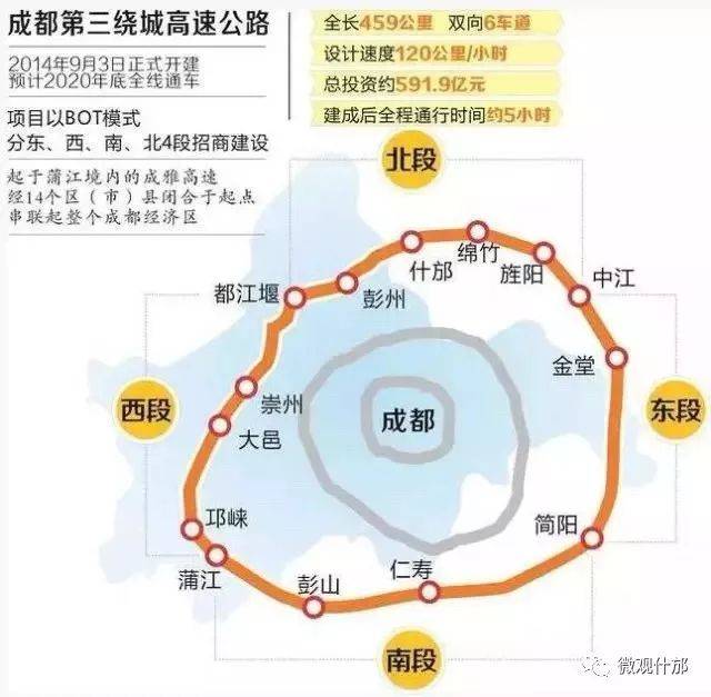 成都"三绕"什邡段开工建设,最详尽的资料都在这儿!