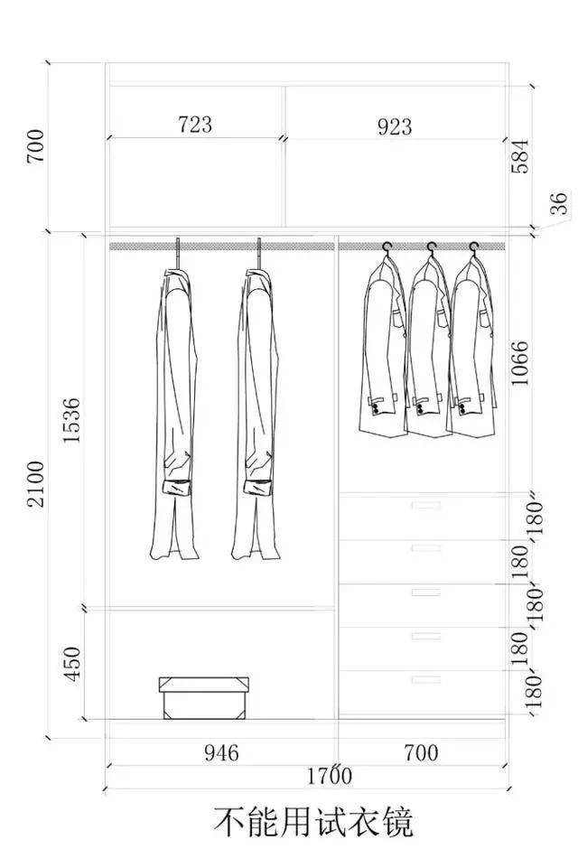 1-3m衣柜怎么布局?62张结构尺寸图,设计师压箱底私藏,造福大众