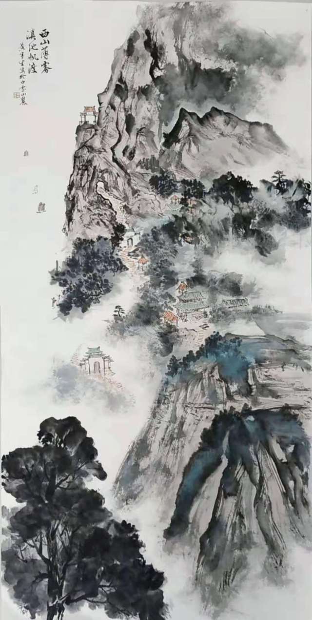 《西山薄雾,滇池帆渡》