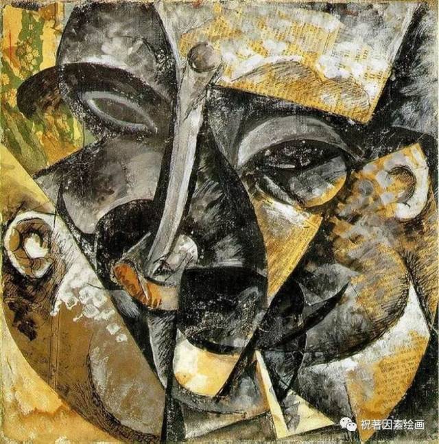 意大利画家翁贝托·波丘尼(umberto boccioni)绘画作品