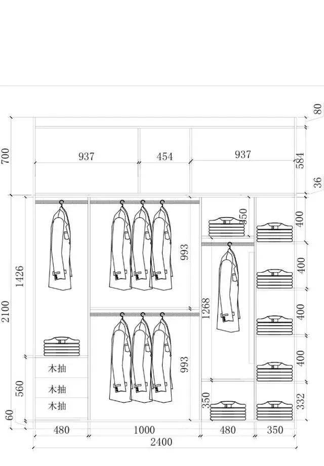 1-3m衣柜怎么布局?62张结构尺寸图,设计师压箱底私藏