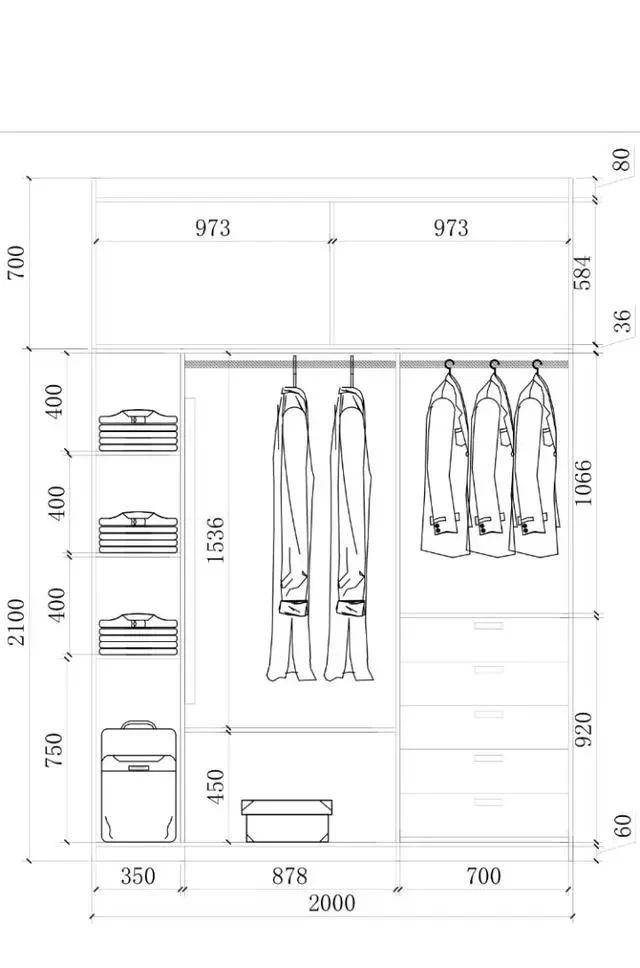 7m之间的衣柜内部结构设计,希望能给大家做个参考. 1.