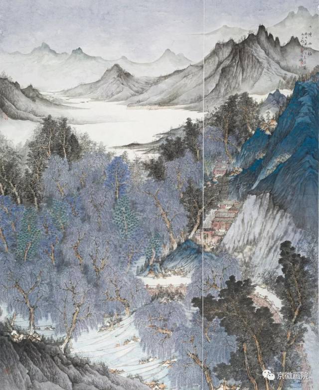 飒飒松上雨 120×120cm 纸本设色 2016年