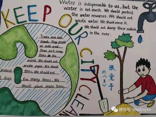 争做环保小卫士,我们用心去诠释——六年级英语手抄报