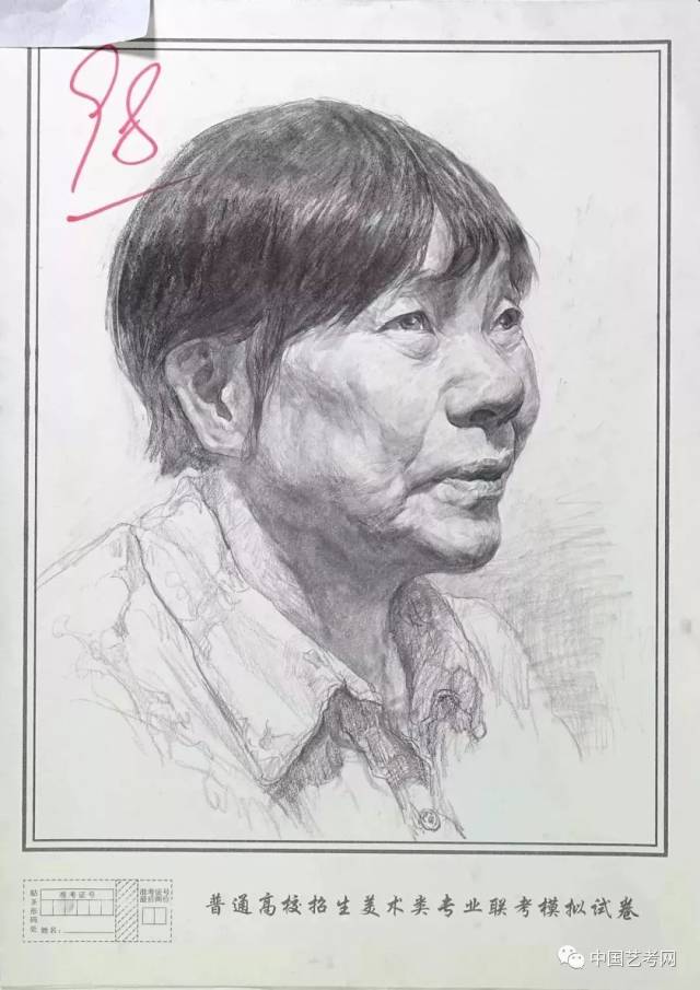 北京万人模拟联考圆满结束 部分省市高分卷展示 河北省 素描高分卷