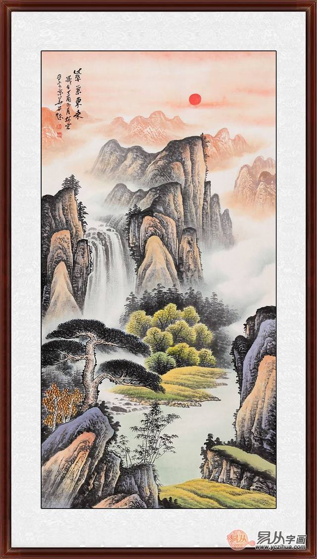 李林宏山水画《紫气东来》来源:易从网