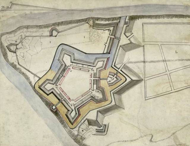 1761年绘制的匹兹堡要塞(fort pitt)地图