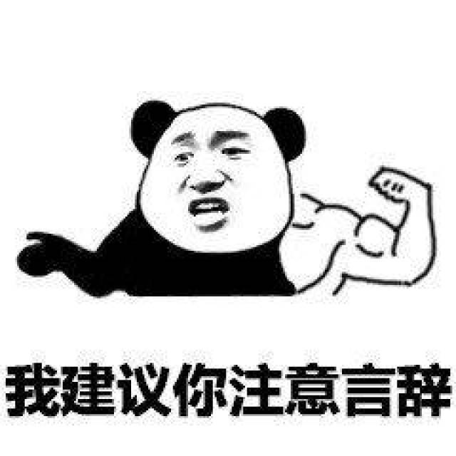 熊猫头表情包:我建议你注意言辞,呵小屁孩