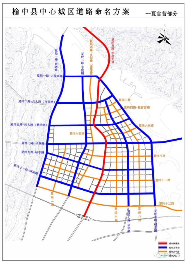 1,快速路,主干路(共11条):根据夏官营地区总体定位,结合未来发展趋势