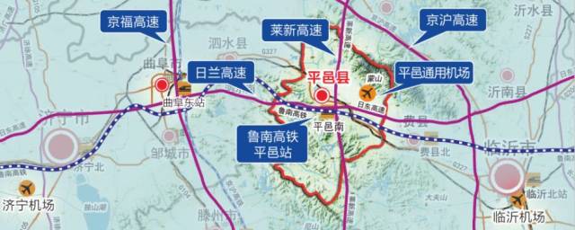 兖石铁路,日兰高速,327国道 文泗公路横贯东西 新枣路,蒙滕路纵穿南北