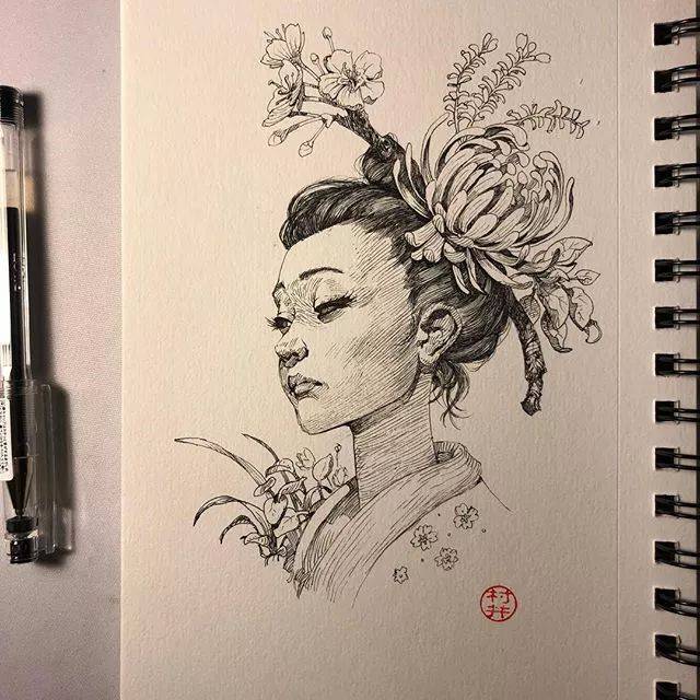 这样的画风有点偏向于日本浮世绘的风格