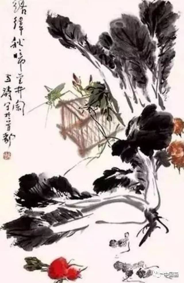 齐白石,张大千,孙其峰,王雪涛,吴昌硕五位大师画白菜