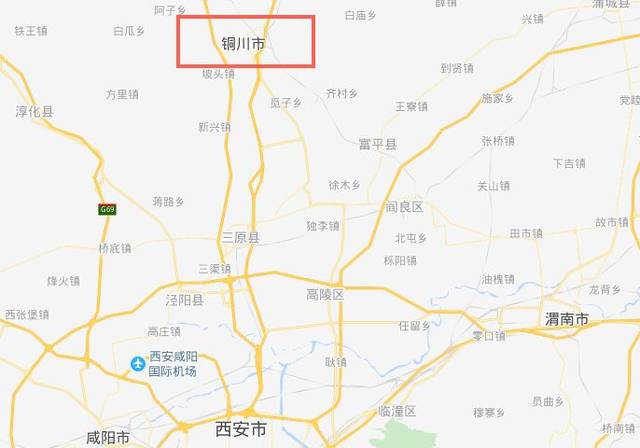 让我们来看看铜川的地理位置