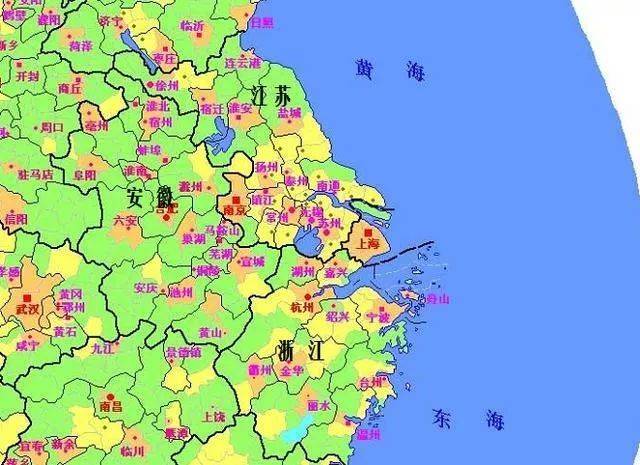 苏浙皖县级市分布图