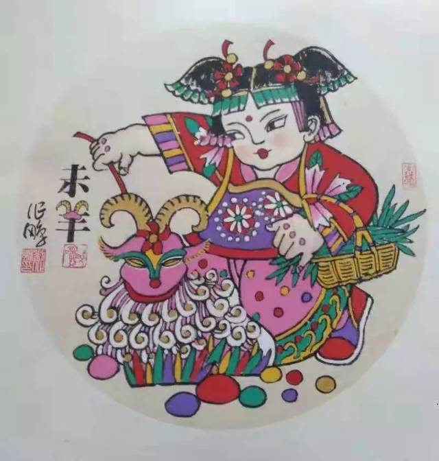 手绘年画《十二生肖》部分作品