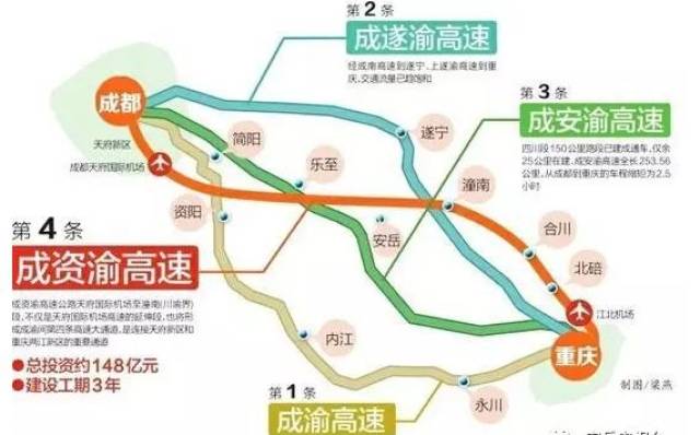 线路全长:成资渝高速(资阳段)全长102.6千米