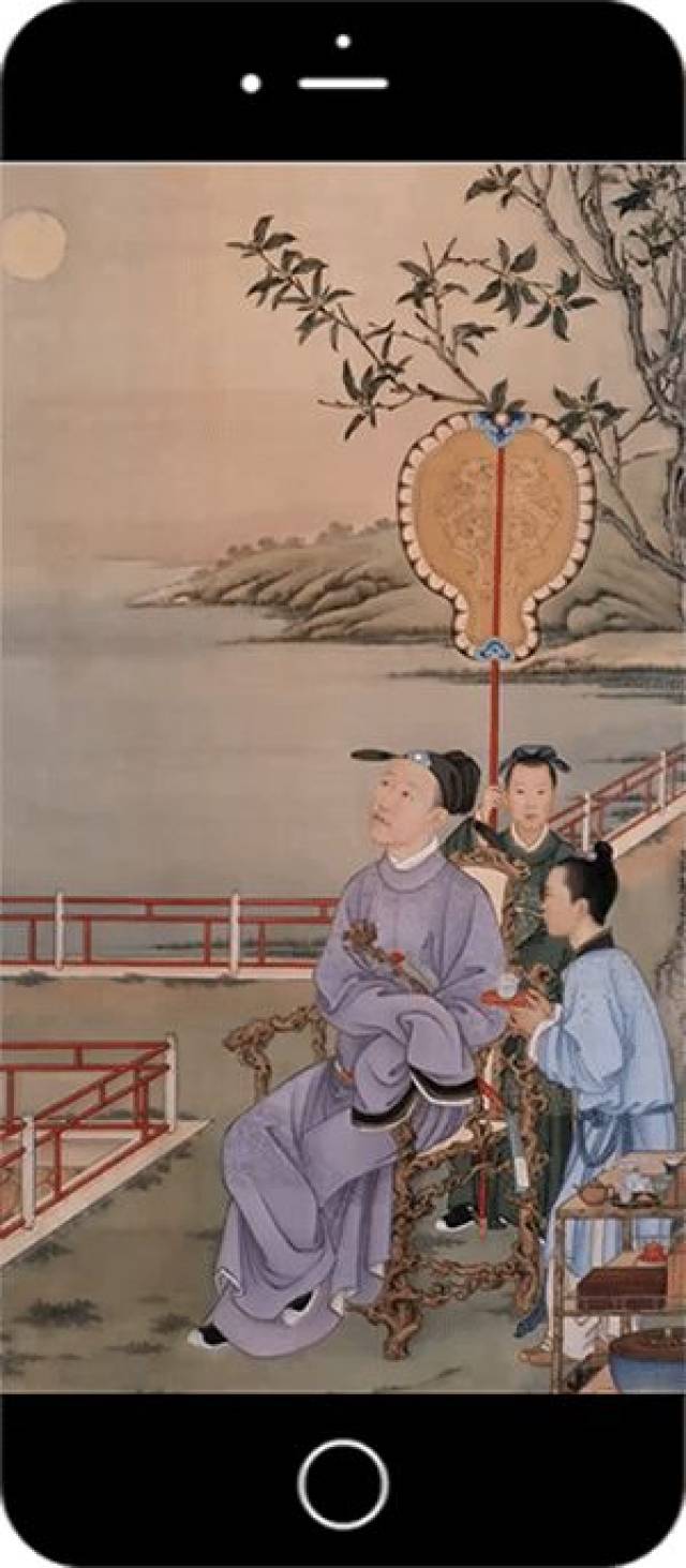 「进宫穿越后便能看到宝藏男孩弘历正在赏月 还号召众卿以抖音的方式