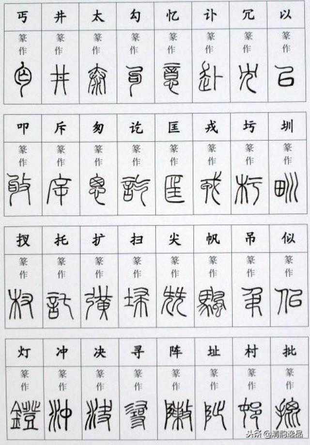 篆书特殊字写法举要