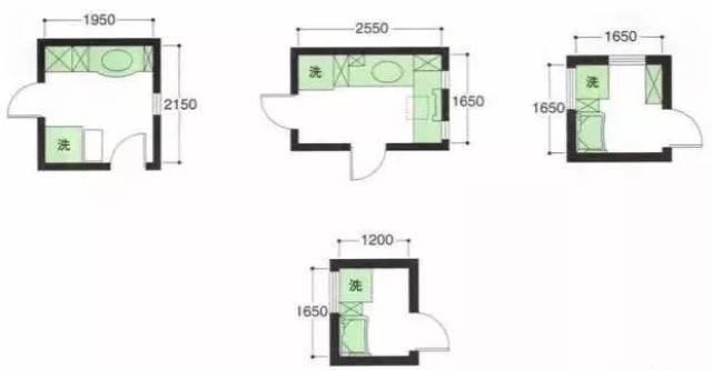 浴室:一般是浴缸 淋浴,最小尺寸是1245mm*1650m.