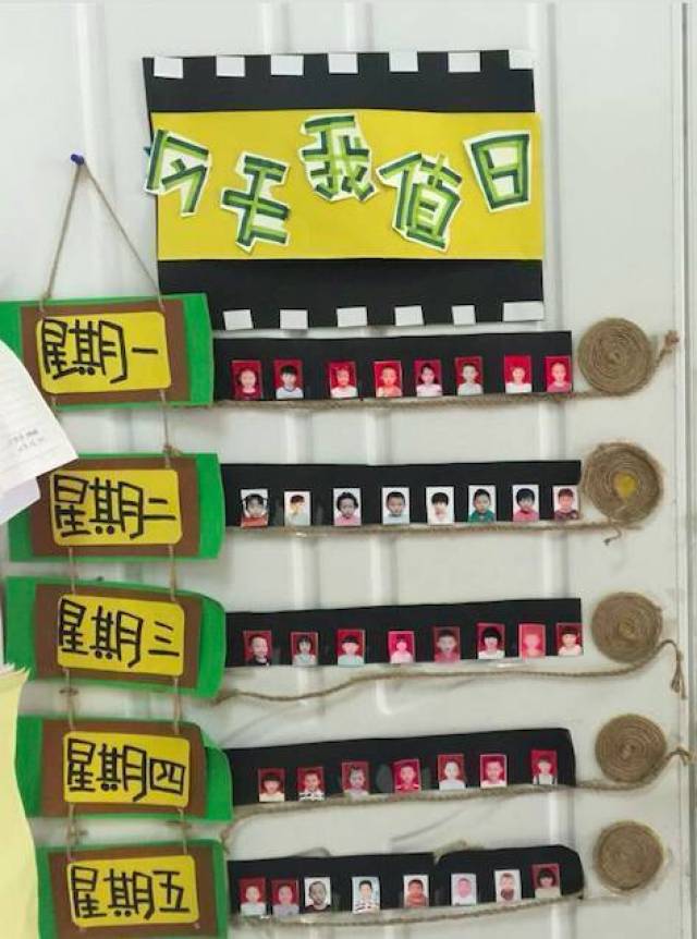 幼儿园中,大班值日生轮流表这样设计,孩子们干活更起劲儿啦