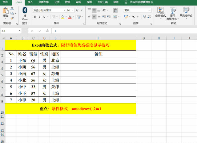 1,利用条件格式自动填充颜色.