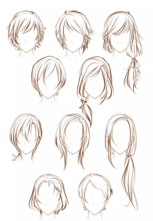 再get几组漫画头发画法,漫画头发画好了 速写的头发就很好画了.