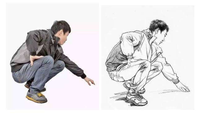 杭州十大画室的速写教案:"蹲姿"不难画