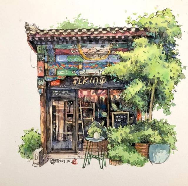 让你感到轻松又惬意的钢笔淡彩写生