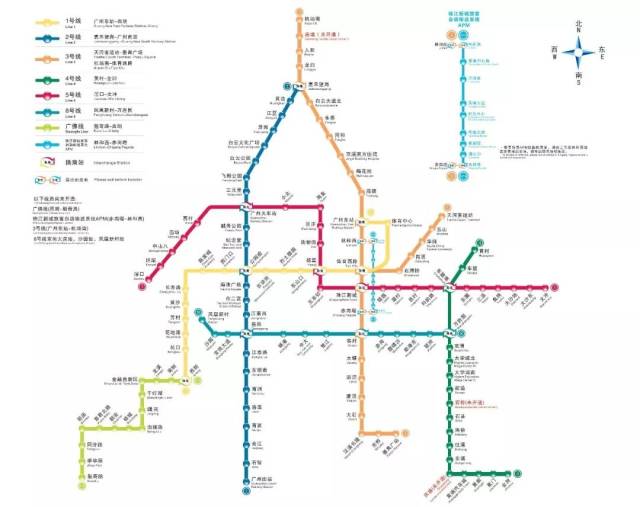 广州地铁线路图如下